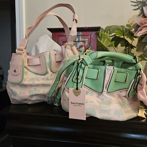 Juicy Couture Pink and Green Women's Bag